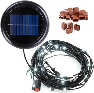 40 LED Solar Powered String Light Cool White for 8-Rib 8ft 9ft Outdoor Garden Patio Wooden Umbrella