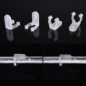 DELight 1/2" 13mm Clear PVC LED Rope Light Holder Wall Mounting Clips Accessories Standard Size(Set of 100)