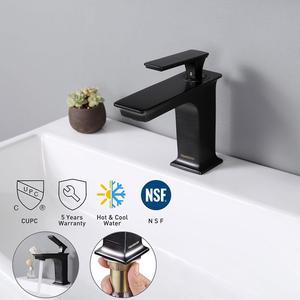 Aquaterior® Contemporary 1 Hole Bathroom Square Faucet Undermount Sink Cold & Hot Water ORB DIY