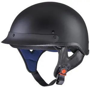 AHR RUN-C Motorcycle Half Face Helmet DOT Approved Motorbike Cruiser Chopper Matt Black S