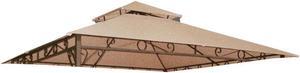 Yescom 10.6'x10.6' Gazebo Top Replacement Fit for Brand_Model Summer Veranda Gazebo/L-GZ093PST/G-GZ093PST/TGZ093 2 Tier Outdoor Patio Dark Beige