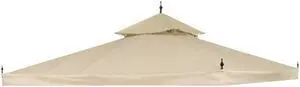 Yescom 10x10Ft Canopy Cover Top 2Tier PU Water Resistance for Brand_Model Walmart/MS17-31-4-2 Arrow Gazebo Outdoor Beige