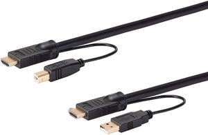 Monoprice HDMI USB Combo Cable - 10 Feet - Black | 4K@60Hz, High Dynamic Range (HDR) For KVM Switches - Switch Series