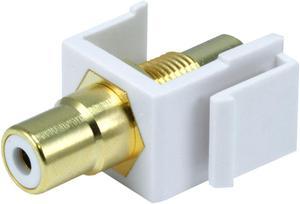 Monoprice Modular RCA Coupler Keystone Jack w/White Center - White