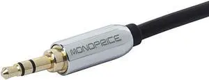 Monoprice 3ft Designed for Mobile 3.5mm Stereo Male to RCA Stereo Male (Gold Plated) - Black