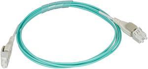 Monoprice OM3 Fiber Optic Cable - 3 Meter - Aqua | Reverse Polarity LC/LC Uniboot, UL, 50/125 Type, 10GB, Corning, For Telecomm Room, Server Farm, and Cloud Storage Network Applications