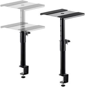 Monoprice Clamp-mounted Desktop Studio Monitor Stands (Pair) Heavy Duty Steel, Adjustable Height, Support Up to 22 lbs, Includes Antislip Pads - Stage Right Series