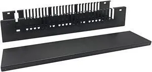 Monoprice 2U 19in Metal Rackmount Cable Management Panel, Protects Cables, Promotes Good Airflow, Easy Grouping of Cables, Cable Organization