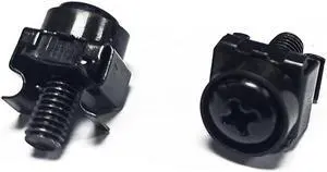 Monoprice M6 x 16mm Server Rack Mount Cage Nuts, Screws and Washers (50 sets) Zinc Plated, Black, For Cabinet or Server Racks Tapped with 12/24 Universal Square Hole Rails Monoprice M6 x 16mm Server Rack Mount Cage Nuts, Screws and Washers (50 sets) Zinc Plated, Black, For Cabinet or Server Racks Tapped with 12/24 Universal Square Hole Rails
