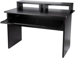 Monoprice Studio Workstation with Dual 3U Rack Bays and 66-key Keyboard Controller Tray, For Modern Home Studio - Stage Right Series