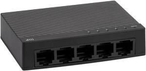 Monoprice 5-Port 10/100Mbps Fast Ethernet Unmanaged Network Switch | Compact Size, Plug and Play, Auto Negotiation and Auto MDI/MDIX, Wall Mount