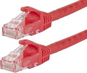 Monoprice Cat6 Ethernet Patch Cable - 1 Feet - Red | Network Internet Cord - Snagless RJ45, Stranded, 550Mhz, UTP, Pure Bare Copper Wire, 24AWG - Flexboot Series