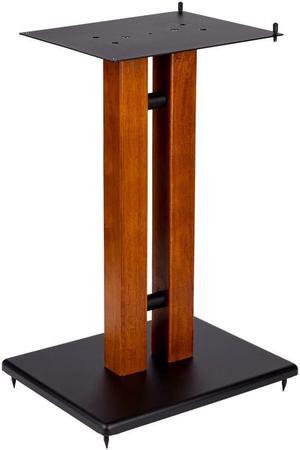 Monoprice Monolith 24in Cherry Wood Speaker Stand with Adjustable Top Plate, Cherry (Each) Hold Speakers Weighing Up To 75 Pounds, Perfect For Center or Bookshelf Speakers