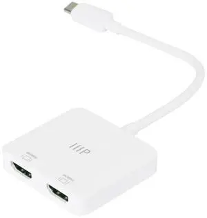 Monoprice USB-C to Dual 4K HDMI Adapter (Dual 4K@60Hz) For Samsung Galaxy S9/S9+, MacBook Air2020-2018, MacBook/MacBook Pro2020 2019 2018 2017, iPad Pro 2018, Dell XPS13/15