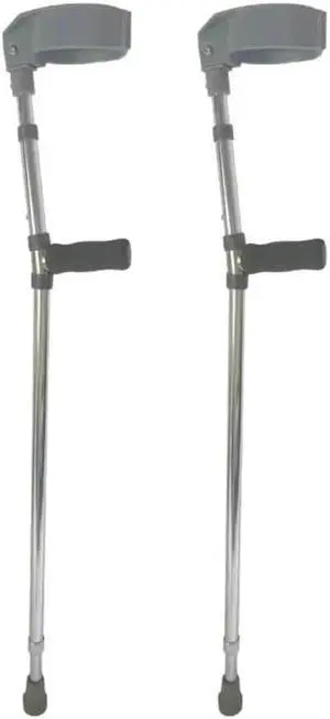 MPM Forearm Crutches (1 Pair), Adjustable with Handle Pad, Heavy Duty for Standard and Tall Adults, Lightweight Aluminum