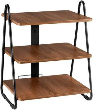 MPM 3 Tiers Industrial Style Storage Rack with Cable Management, Equipment Shelf, AV Media Shelf, Audio Stand, for Ampli