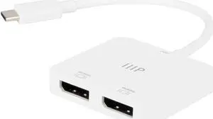Monoprice USB-C to Dual 4K DisplayPort Adapter (Dual 4K@60Hz) Compatible with Thunderbolt 3 Devices with Windows and MacOS Monoprice USB-C to Dual 4K DisplayPort Adapter (Dual 4K@60Hz) Compatible with Thunderbolt 3 Devices with Windows and MacOS