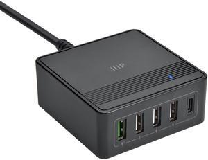 Monoprice 60W USBC 5Port Desktop Charging Station | Fast Charging, for Galaxy, MacBook Pro/Air, iPad, iPhone, Smartphones, Tablet, Laptop and More