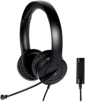 Monoprice WFH 3.5mm + USB Wired On-Ear Web Meeting Headset, Lightweight, USB In-line Controller, Work and School - Workstream Collection