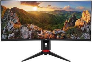 CrystalPro by Monoprice 34" Curved 1000R Ultrawide 1440P Monitor, 3440 x 1440P @ 165 Hz, 2ms (OD) VA Panel with USB TypeC PD 65W and HeightAdjustable Stand for Business & Gaming