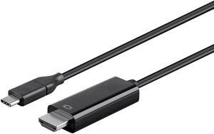 Monoprice Video Cable - 9 Feet - Black | USB Type C to HDMI 3.1 Cable - 5Gbps 4K@30Hz