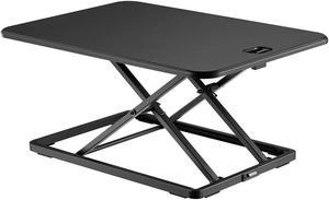 Monoprice Ultra-Slim Single Top Height Adjustable Compact Sit-Stand 26-Inch Desk Converter Riser, Compact Sit Stand Desktop Converter for Monitor or Laptop, Black