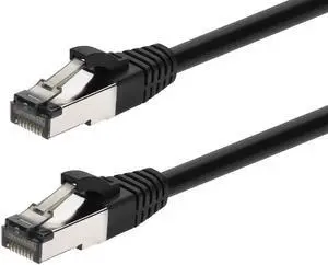 Monoprice Cat8 Patch Cable - 14 Feet - Black | Double Shielded (S/FTP), 28AWG, 2GHz, 40G, Pure Bare Copper, Snagless RJ45, Ethernet Cable
