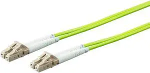 Monoprice Multi-Mode OM5 Fiber Optic Cable - LC-LC UL 2mm 25-/125 OFNR Duplex Green 2m