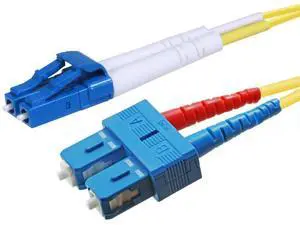 Monoprice Single-Mode Fiber Optic Cable - LC-SC UL 2mm 9/125 OFNR Duplex Yellow 2m Monoprice Single-Mode Fiber Optic Cable - LC-SC UL 2mm 9/125 OFNR Duplex Yellow 2m
