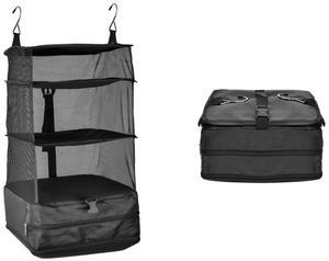 4-Tier Travel Hanging Organizer, Compression Packing Cubes, Luggage Bag Suitcase Shelves, for Travel and Cruise