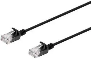 Monoprice Cat6 Ethernet Patch Cable - Ultra Slim, UTP, 30AWG Stranded Copper, Molded Boot, PVC Jacket, 30ft, Black