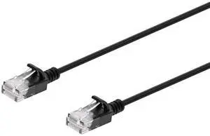 Monoprice Cat6 Ethernet Patch Cable - Ultra Slim, UTP, 30AWG Stranded Copper, Molded Boot, PVC Jacket, 20ft, Black