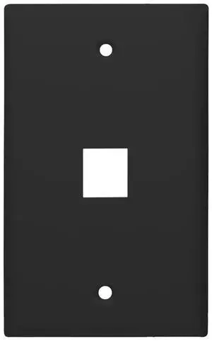 Monoprice Standard Size Keystone Plate 1 Port, Black, UL