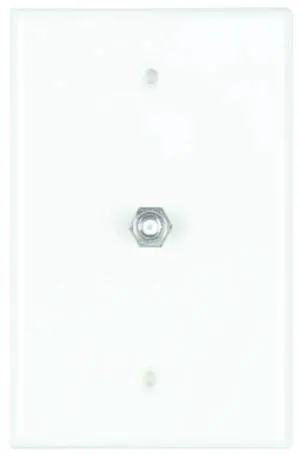 Monoprice Mid-Size Coax Wall Plate, Ultra White