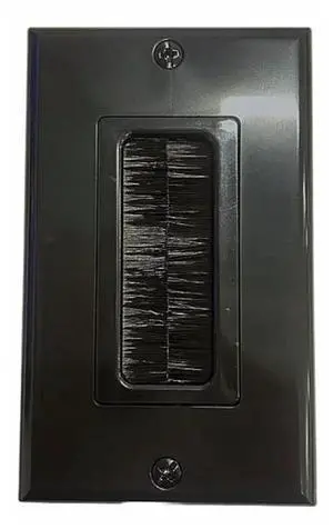 Monoprice 1 Gang Decora Brush Plate, Black