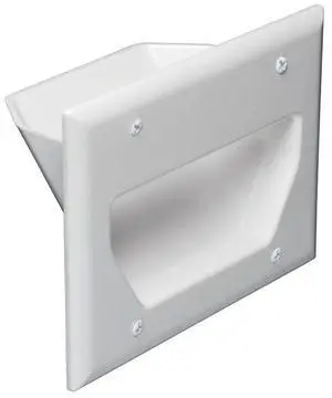 Monoprice 3-Gang Recessed Low Voltage Cable Plate, White