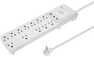 Monoprice 12-Outlet Surge Protector Power Strip - 3600 Joules, 2 USB-C & 1 USB-A (30W PD), 6ft Cord Monoprice 12-Outlet Surge Protector Power Strip - 3600 Joules, 2 USB-C & 1 USB-A (30W PD), 6ft Cord