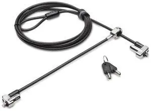 Kensington N17 Keyed Dual Head Laptop Lock for Dell Devices - TAA - 6 ft Cable - Patented T-bar/Key Lock - Carbon Steel, Kensington N17 Keyed Dual Head Laptop Lock for Dell Devices - TAA - 6 ft Cable - Patented T-bar/Key Lock - Carbon Steel,