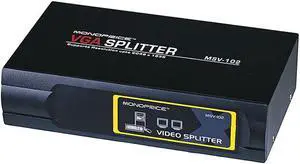 Monoprice 3569 2-Way SVGA VGA Splitter Amplifier Multiplier 400 MHz - Black