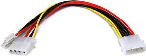 Monoprice Power Splitter Cable - 0.67 Feet - Molex 4-Pin 5.25 Male to 5.25 Female