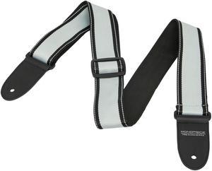 Monoprice 2-inch Nylon Adjustable Guitar Strap with Leather Ends - Gray & Black