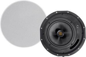 Monoprice Amber 2-Way Carbon Fiber Ceiling Speakers - 8 Inch With Magnetic Grille And Ribbon Tweeter (Pair)