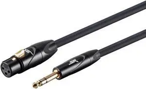 Monoprice XLR Female to 1/4 Inch TRS Male Cable - 3 Feet - Black | 16AWG, Gold Plated - Stage Right Series
