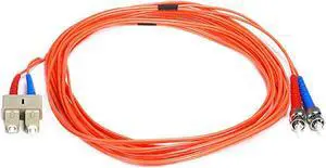 Monoprice Fiber Optic Cable - 5 Meter - Orange | ST to SC, OM1, 62.5/125 Type, Multi Mode, Duplex