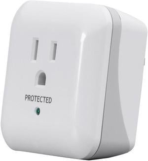 Monoprice Power & Surge - White | 1 Outlet Surge Protector with End of Service Alarm, 900 Joules 15A / 125V / 1875W, 10dB to 60dB