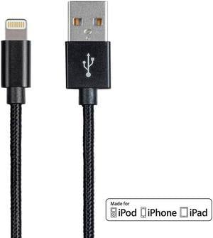 Monoprice Palette Series MFi Certified Lightning to USB Charge & Sync Cable, 3ft Black