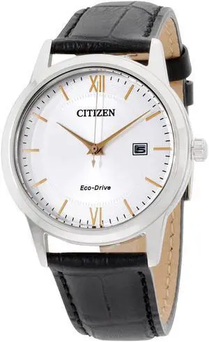 Citizen Corso Silver Dial Leather Strap Men's Watch AW1236-03A