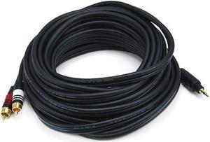 Monoprice 105601 25-Feet Premium Stereo Male to 2RCA Male 22AWG Cable - Black