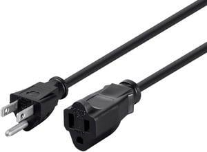 Monoprice 3 Prong Extension Cord - Black - 20 Feet |  NEMA 5-15P to NEMA 5-15R, 16AWG, 13A