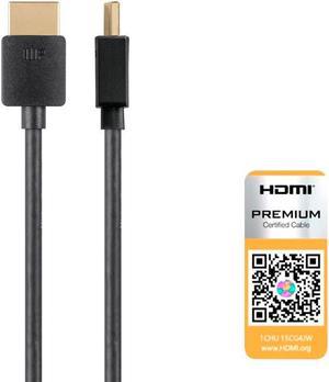 Monoprice HDMI Cable - 3 Feet - Black | Certified Premium, 4K@60Hz, HDR, 18Gbps, 36AWG, YUV, 4:4:4, Compatible with UHD TV and More - Ultra Slim Series